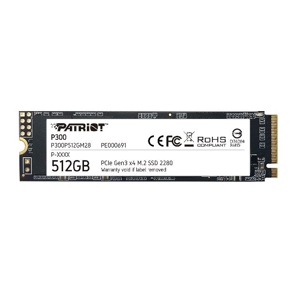HD SSD 512GB PATRIOT P300 M.2 NVME GEN3 2100MB/S 2280 +Q 500GB