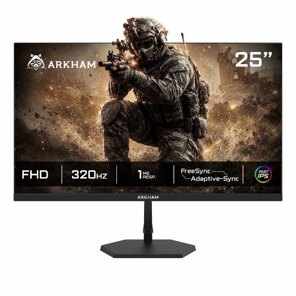 MONITOR GAMER 25" ARKHAM ARK25320FI8 IPS 320HZ 1MS FHD HDMI DP