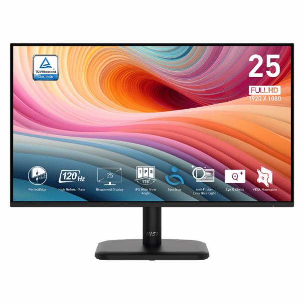 msi|monitor|hardware|max5|monitor gamer 25" msi pro mp251l e2 ips fhd 120hz 1ms hdmi vga