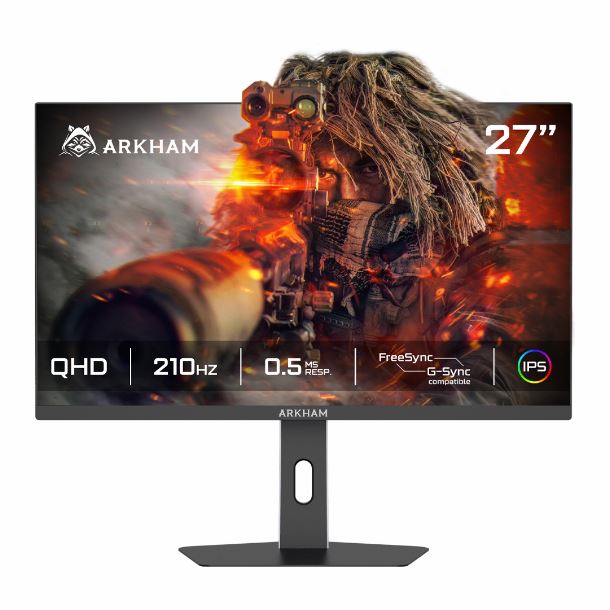 MONITOR GAMER 27" ARKHAM IPS 2K QHD 210HZ 0.5MS HDMI DP