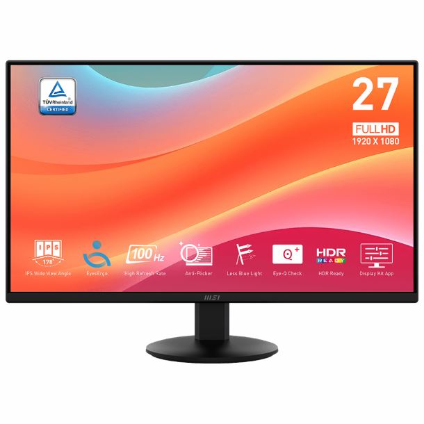 msi|monitor|hardware|max5|monitor gamer 27" msi pro mp272l ips fhd 100hz 1ms hdmi dp