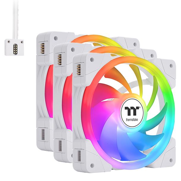 thermaltake|fan|cooler|refrigeracion|max5|kit 3 fan cooler 120mm thermaltake swafan ex12 argb white premium edition