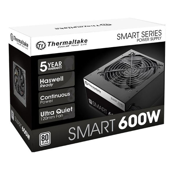 fuente|thermaltake|hardware|max5|fuente 600w thermaltake smart 80 plus white