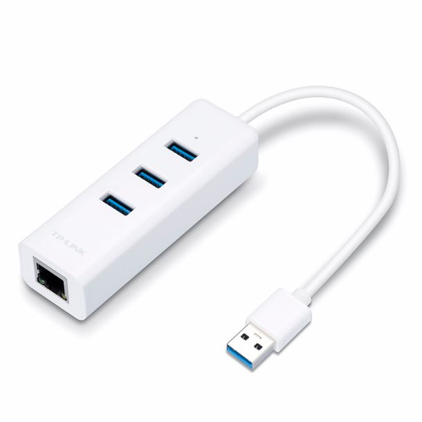 tp-link|red|conectividad|networking|max5|adaptador tp-link ue330 usb a ethernet gigabit rj45 + hub de 3 puertos usb 3.0