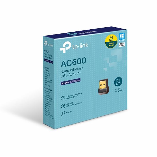 PLACA DE RED USB WIFI TP-LINK ARCHER T2U AC600 NANO DUAL BAND