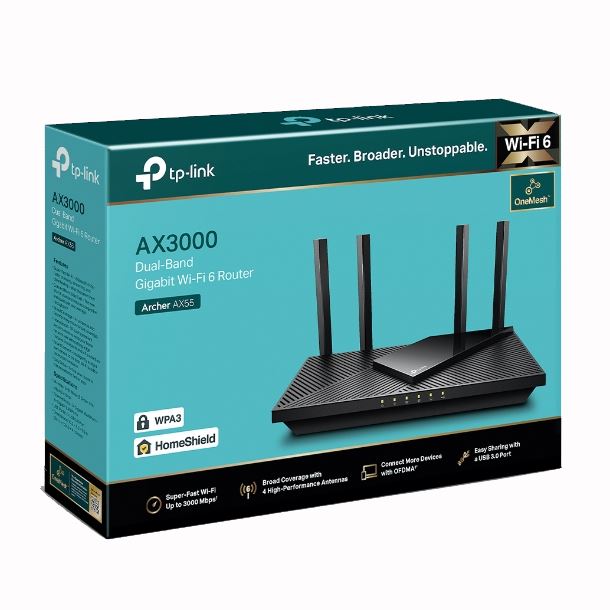 tp-link|router|red|perifericos|networking|wifi|max5|router tp-link archer ax55 ax3000 dual band wifi6