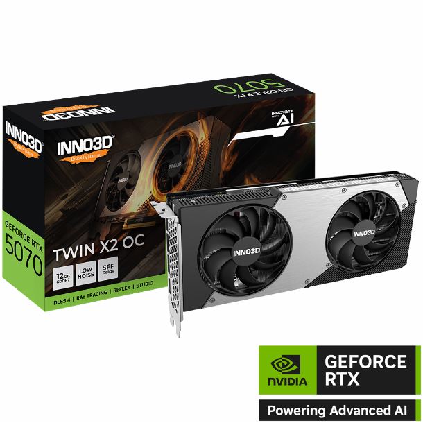PLACA DE VIDEO GeForce RTX 5070 INNO3D 12GB TWIN X2 OC