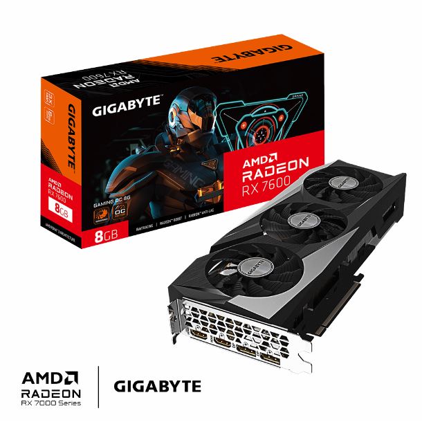 PLACA DE VIDEO RADEON RX 7600 8GB GIGABYTE GAMING OC