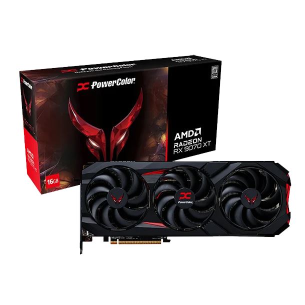 PLACA DE VIDEO RADEON RX 9070 XT 16GB POWERCOLOR RED DEVIL OC