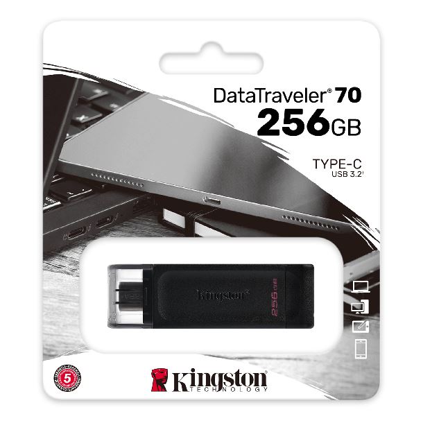 PENDRIVE 256GB KINGSTON DATATRAVELER 70 USB 3.2 GEN1 TYPE-C DT70