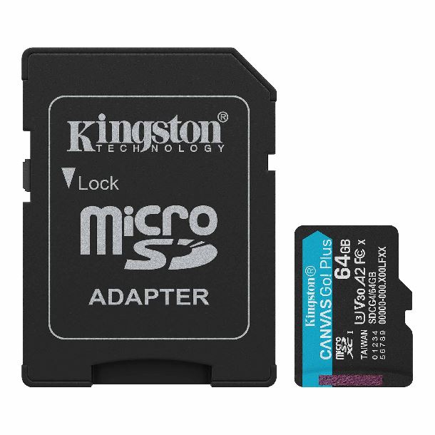 kingston|hardware|almacenamiento|memoria|microsd|max5|memoria microsd 64gb kingston clase 10 canvas go plus g4
