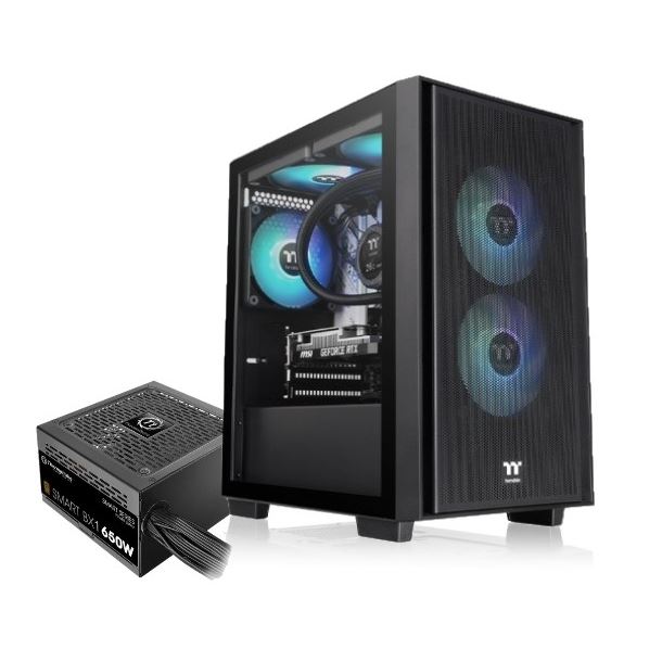 fuente|gabinete|hardware|thermaltake|max5|gabinete thermaltake versa h16 tg 3 fan argb c/fuente 650w 80 plus bronze