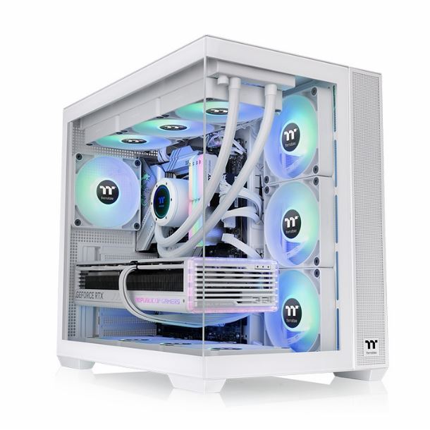 gabinete|thermaltake|hardware|max5|gabinete thermaltake view 380 tg 4fan argb snow white