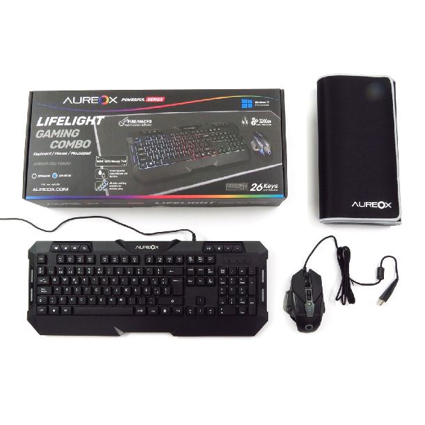 teclado|mouse|perifericos|aureox|max5|combo teclado+mouse+mousepad aureox lifelight gaming gc1000