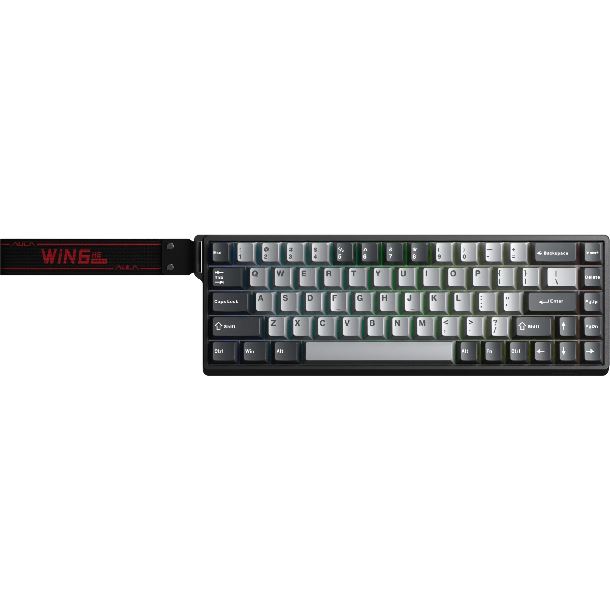 Teclado magnetico aula WIN68HE pro light grey 65% ingles