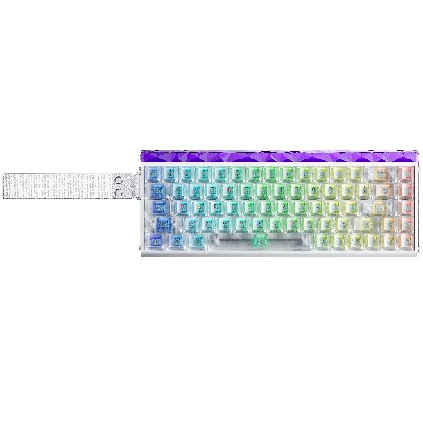TECLADO MECANICO AULA HERO 68 HE WHITE TOP CASE + WHITE TRANSLUCENT KEYCAPS SWIT