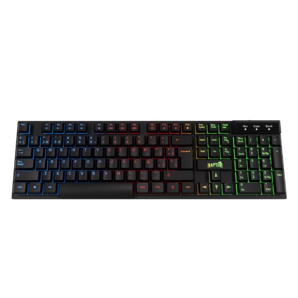 teclado|perifericos|raptor|max5|teclado raptor fireclaw m1 membrana rainbow 7 colores
