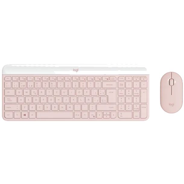logitech|teclado|mouse|perifericos|max5|teclado y mouse slim wireless logitech mk470 rose 920-011312