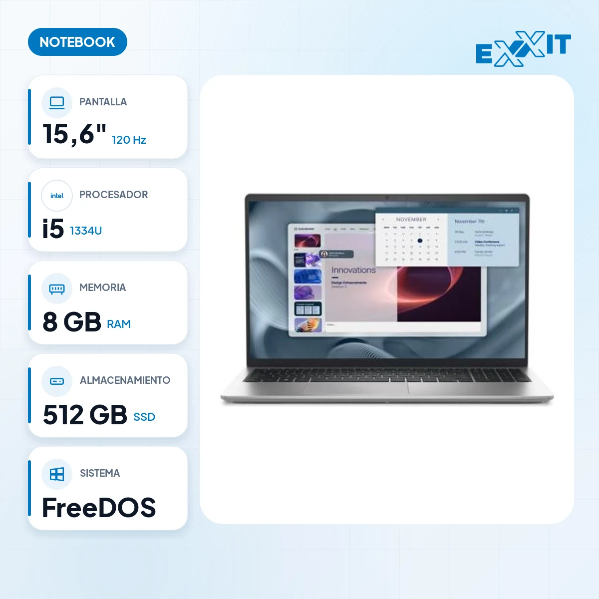Notebook Dell 15.6" pro essential i5-1334U 8GB 512GB FHD 120Hz free
